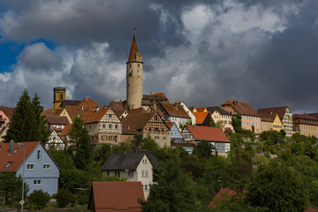 Obraz premium Kirchberg,Germany,9,2015:Small population within the route of the castles
