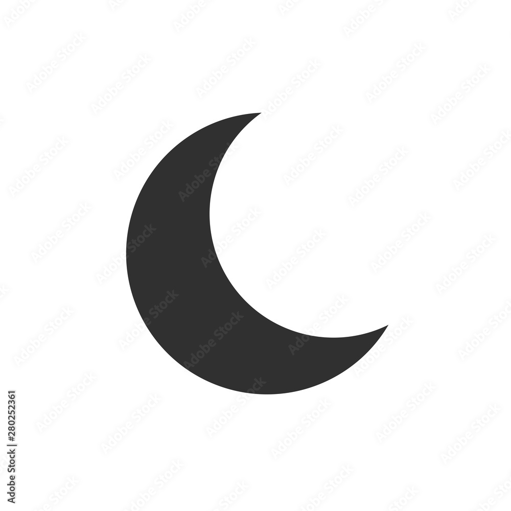 Poster moon icon template color editable. moon symbol vector sign isolated on white background. simple logo