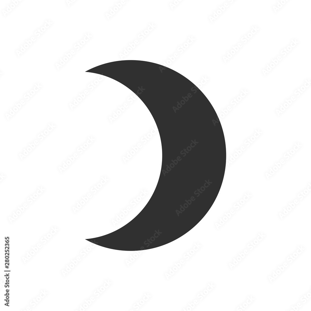 Poster moon icon template color editable. moon symbol vector sign isolated on white background. simple logo
