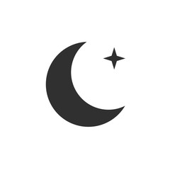 Moon icon template color editable. Moon symbol vector sign isolated on white background. Simple logo vector illustration for graphic and web design.