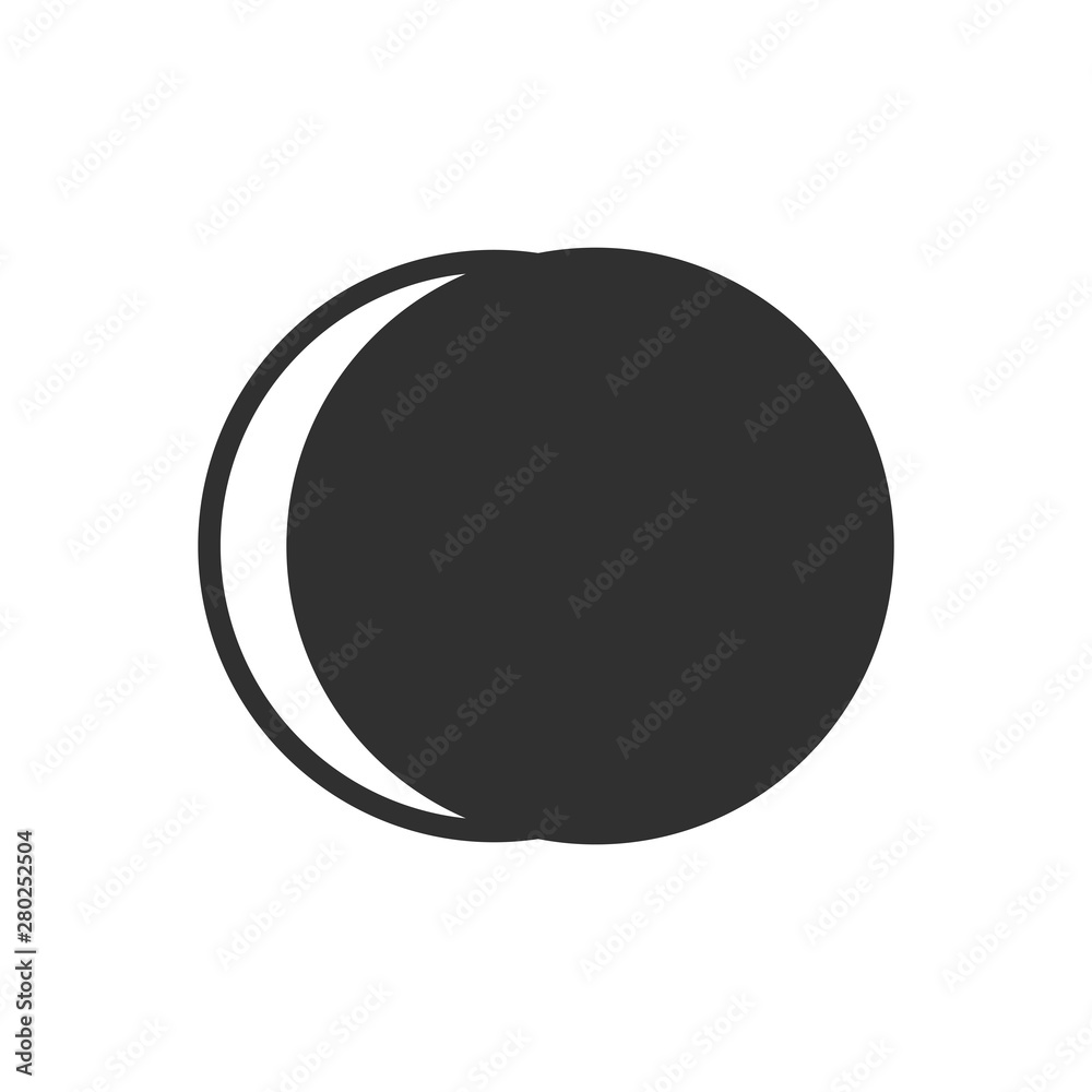 Aufkleber Moon icon template color editable. Moon symbol vector sign isolated on white background. Simple logo vector illustration for graphic and web design.