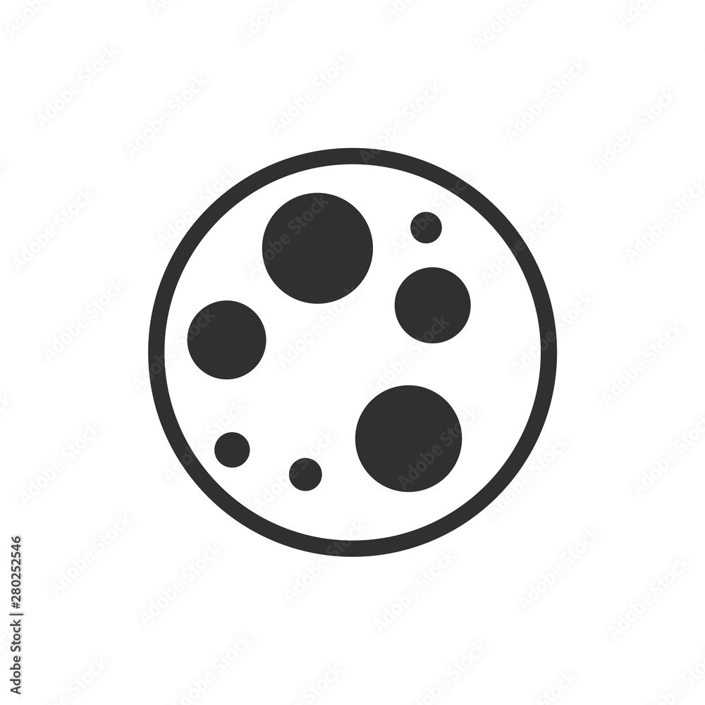 Fototapete Moon icon template color editable. Moon symbol vector sign isolated on white background. Simple logo vector illustration for graphic and web design.