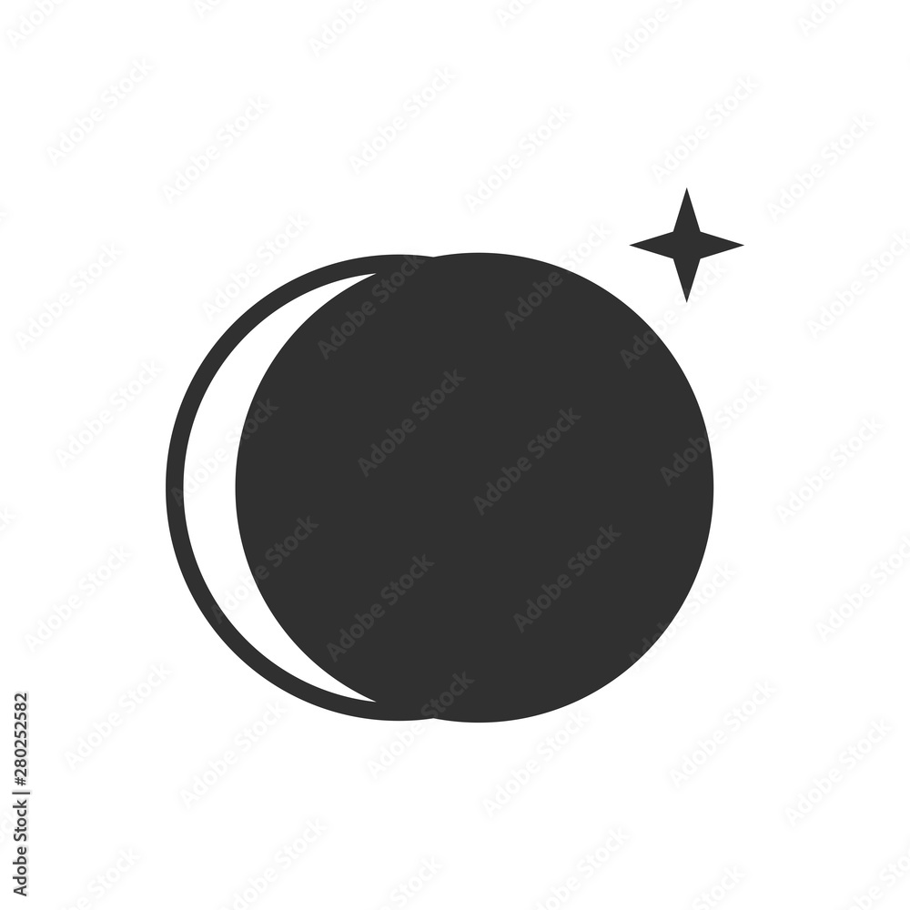Leinwandbilder Moon icon template color editable. Moon symbol vector sign isolated on white background. Simple logo vector illustration for graphic and web design.