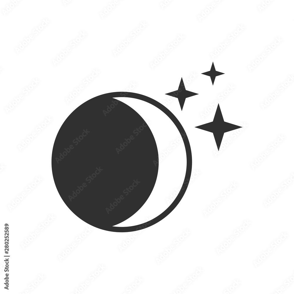 Poster moon icon template color editable. moon symbol vector sign isolated on white background. simple logo