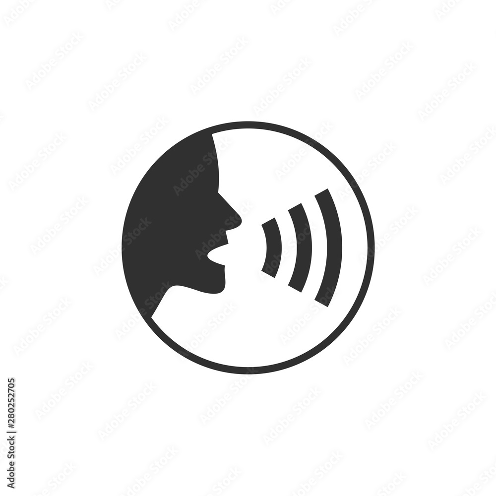 Fototapete voice recognition concept icon template color editable. voice control symbol vector sign isolated on
