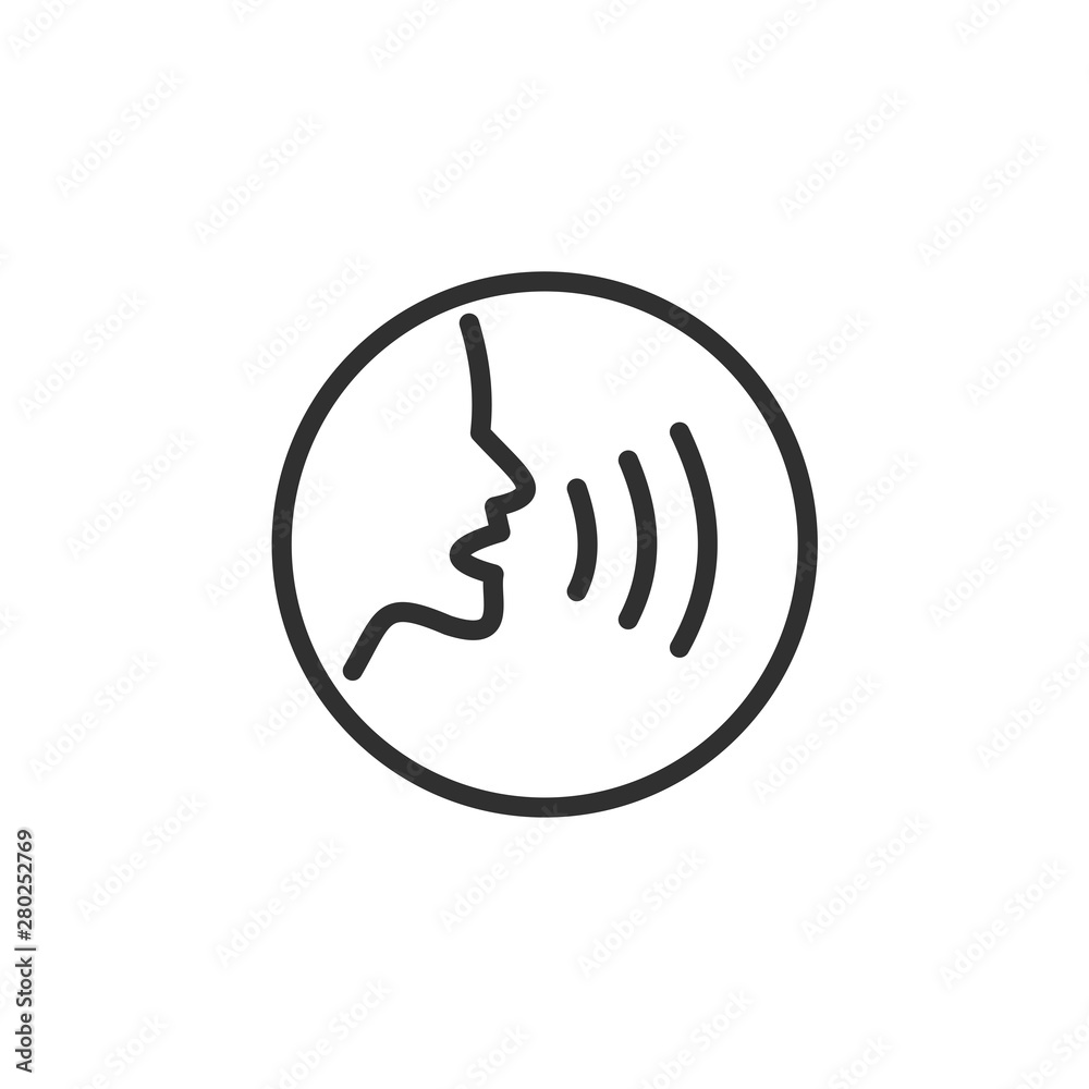 Poster Voice recognition concept icon template color editable. Voice control symbol vector sign isolated on white background. Simple logo vector illustration for graphic and web design.