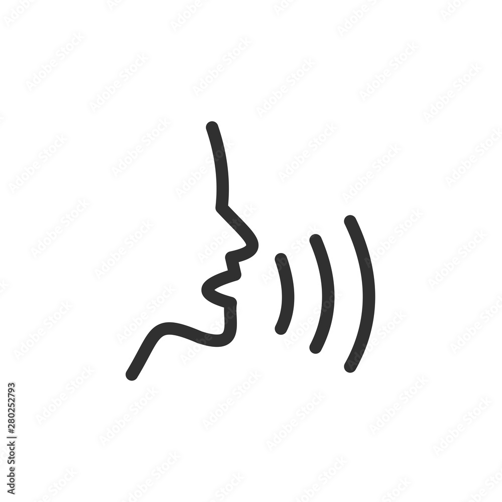 Leinwandbilder voice recognition concept icon template color editable. voice control symbol vector sign isolated on