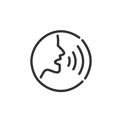 Voice recognition concept icon template color editable. Voice control symbol vector sign isolated on white background. Simple logo vector illustration for graphic and web design.