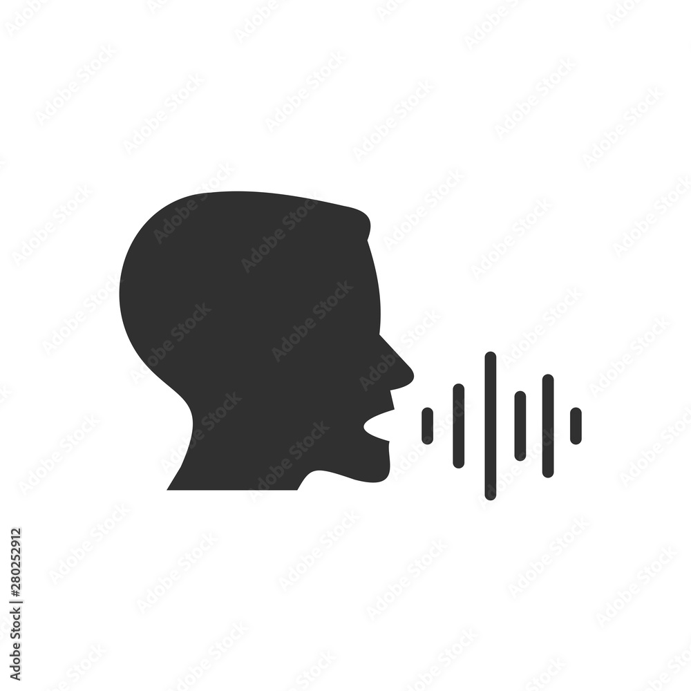 Fototapete voice recognition concept icon template color editable. voice control symbol vector sign isolated on