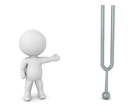 3D Character showing tunning fork