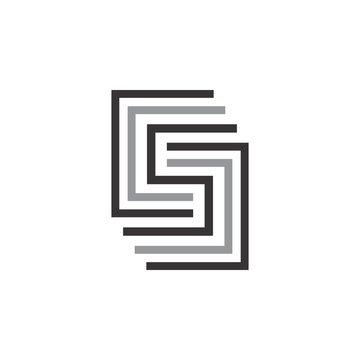 Letter CSJ Maze logo design vector