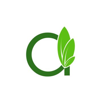 Letter a with leaf logo design vector