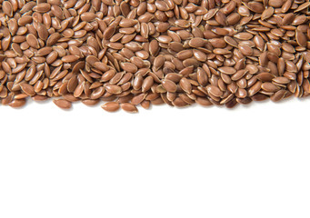 Flax seeds isolated on white