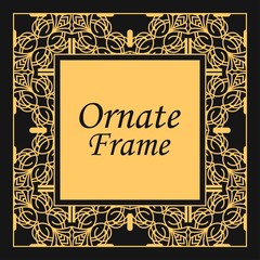 Classic vector square frame with ornate elements. Abstract modern art deco ornament with place for text. Vintage pattern