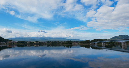 Fototapeta na wymiar Mountain Fuji in Kawaguchiko Lake of Japan