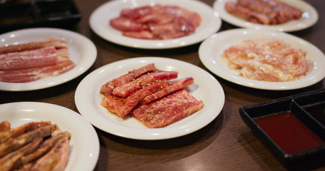 Beef meat barbecue in Japanese style