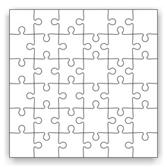 White complete puzzle elements background