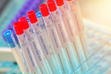 Sterile test swap tubes for taking sample of throat diseases