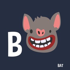 English Alphabet For Kids Letter B Bat