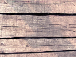 Old wooden background from horizontal gray worn boards.