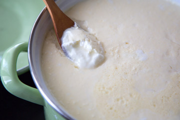 homemade yogurt in pot