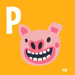 English Alphabet For Kids Letter P Pig