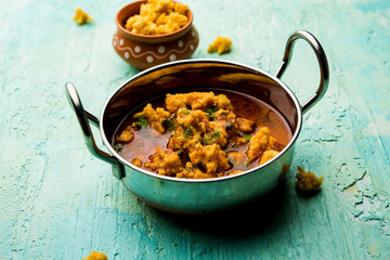 Home made mung dal masala vadi also known as Moong wadi or moongwadi or moongodi sabzi. It's a popular Maharashtrian recipe especially from Vidarbha region.