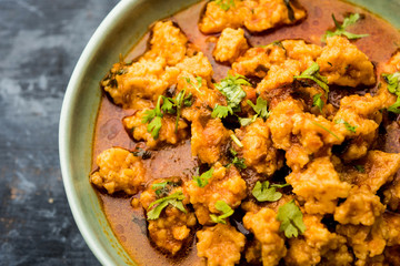 Home made mung dal masala vadi also known as Moong wadi or moongwadi or moongodi sabzi. It's a popular Maharashtrian recipe especially from Vidarbha region.