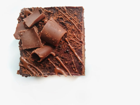 Closed up chocotorta and on white  background