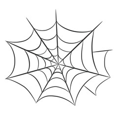 spider web for halloween design greeting card on white, stock vector illustration