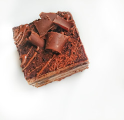 Chocotorta on a white background plate and in the corner of the image