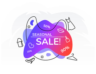 Modern banner. Template of gradient vector banner. The concept of a banner for the sale advertising. Concept of advertising design banner for web and print.