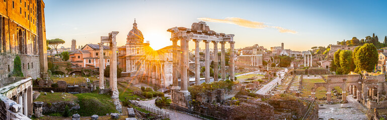Fototapeta na wymiar Roman Forum at sunrise, Rome, Italy.