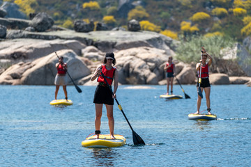 Stand up paddle on a lake