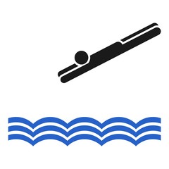 launch swimmer to the water draw