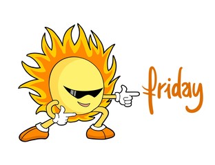 Cool sun with sunglasses