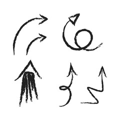 Hand drawn arrows set. Collection of arrow doodles.
