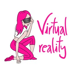 Woman with virutal reality glasses