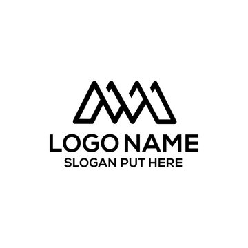 M Or MWM Letter logo design  template