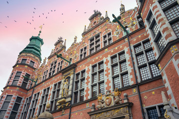 Fototapeta premium Stone bas-reliefs on the walls of Gdansk