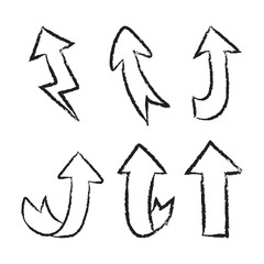 Hand drawn arrows set. Collection of arrow doodles.