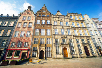 Obraz premium Stone bas-reliefs on the walls of Gdansk