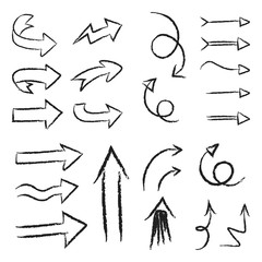 Fototapeta premium Hand drawn arrows set. Collection of arrow doodles.