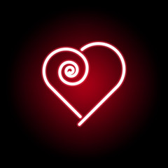 Heart icon in red neon style. Set of hearts illustration icons. Signs, symbols can be used for web, logo, mobile app, UI, UX