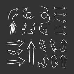 Hand drawn arrows set. Collection of arrow doodles.