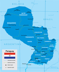 vector map of paraguay