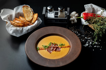 Split pea soup with smoked. Healthy homemade thick split soup-2.