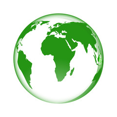 Fototapeta premium Green earth icon. Isolated on white. Vector illustration.