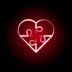 Heart icon in red neon style. Set of hearts illustration icons. Signs, symbols can be used for web, logo, mobile app, UI, UX