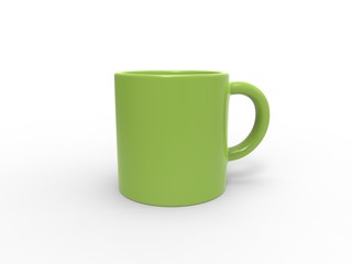 Bright green tea/coffee mug